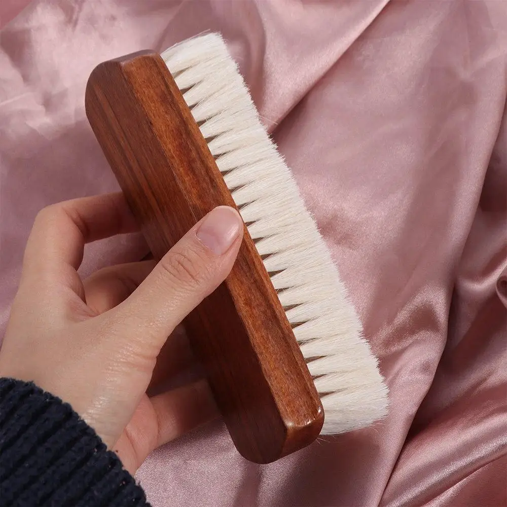 Soft Wool Shoe Brush Multifunctional Leather Care Shoe Polish Brush Wooden Handle Boot Cleaner Shoe Cleaning Brush 2