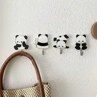 Panda Hooks No Punching Traceless  Door Key Bathroom Kitchen Home Storage Decorative Hooks 2