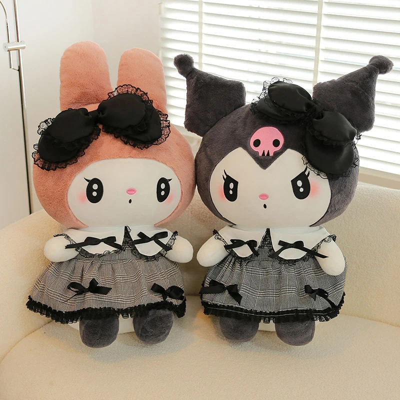 

Фигурка Амина Sanrio 29 см, плюшевая кукла Kuromi Melody, темная Готическая плюшевая игрушка, подушка, мягкая кукла, диван, подушка, украшение для комнаты, подарок
