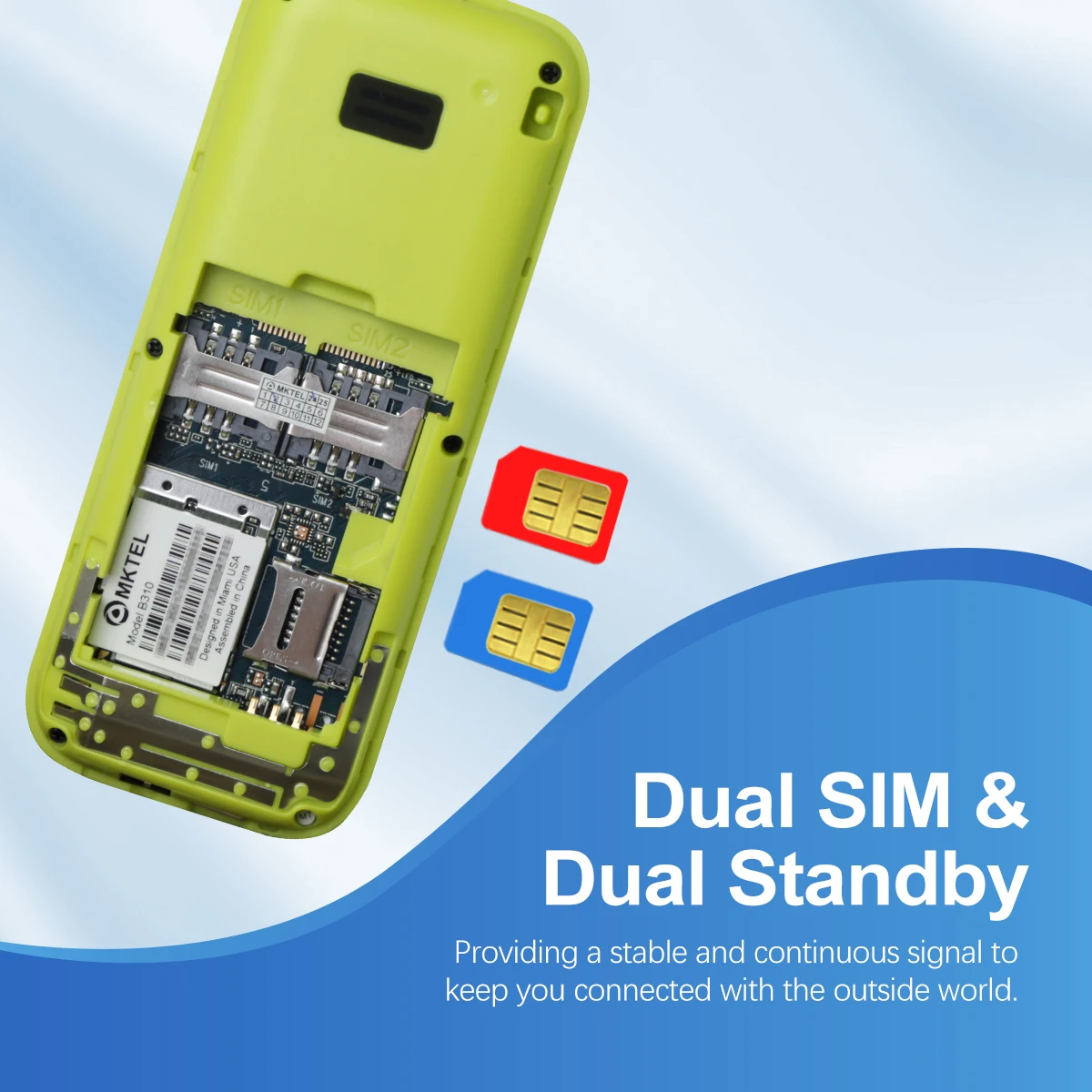 MKTEL B310 Bar Feature Phone 1.77" Display 2G Dual SIM Dual Standby Puguang Lamp 800mAh MP3/MP4/FM Radio/Bluetooth/GPRS 5