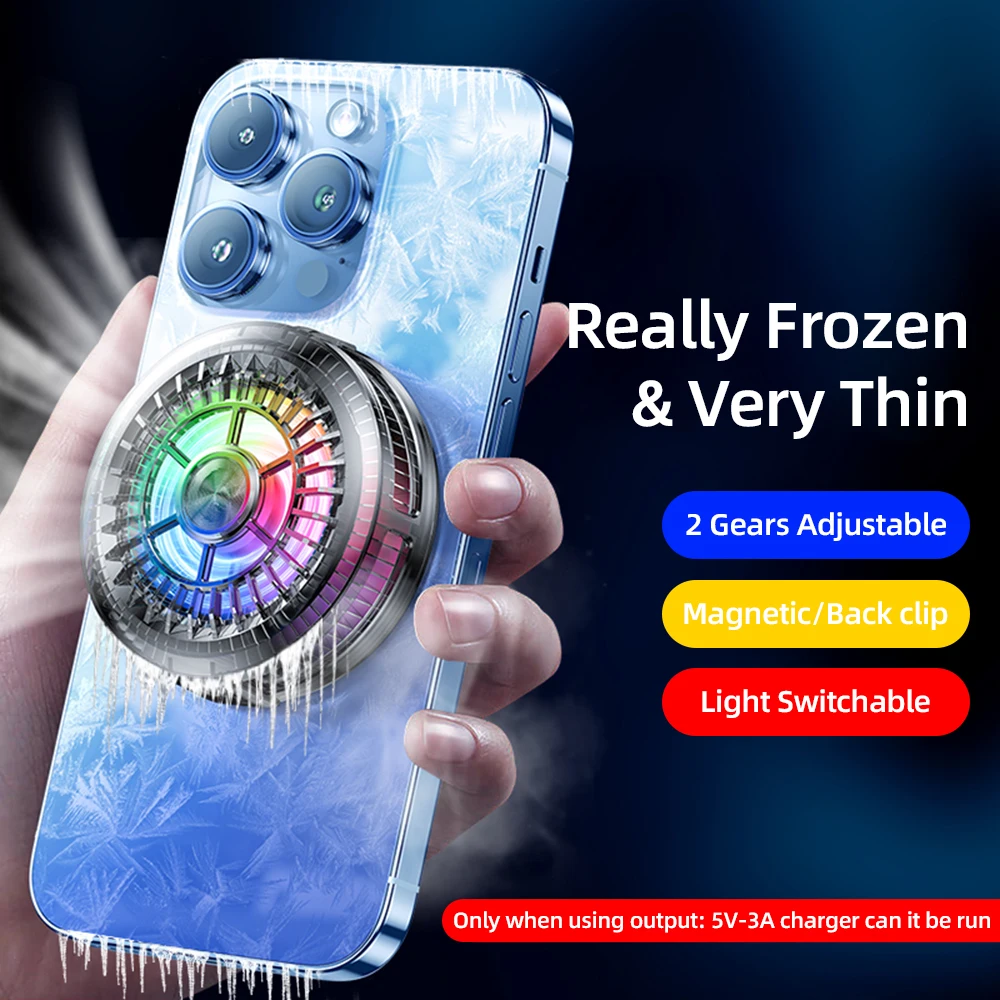 ASNAP X155 Original Phone Cool Fan Ultra Thin 2 In 1 Magnetic Back Clip Semiconductor Cooler for Gaming iPhone Samsung RGB