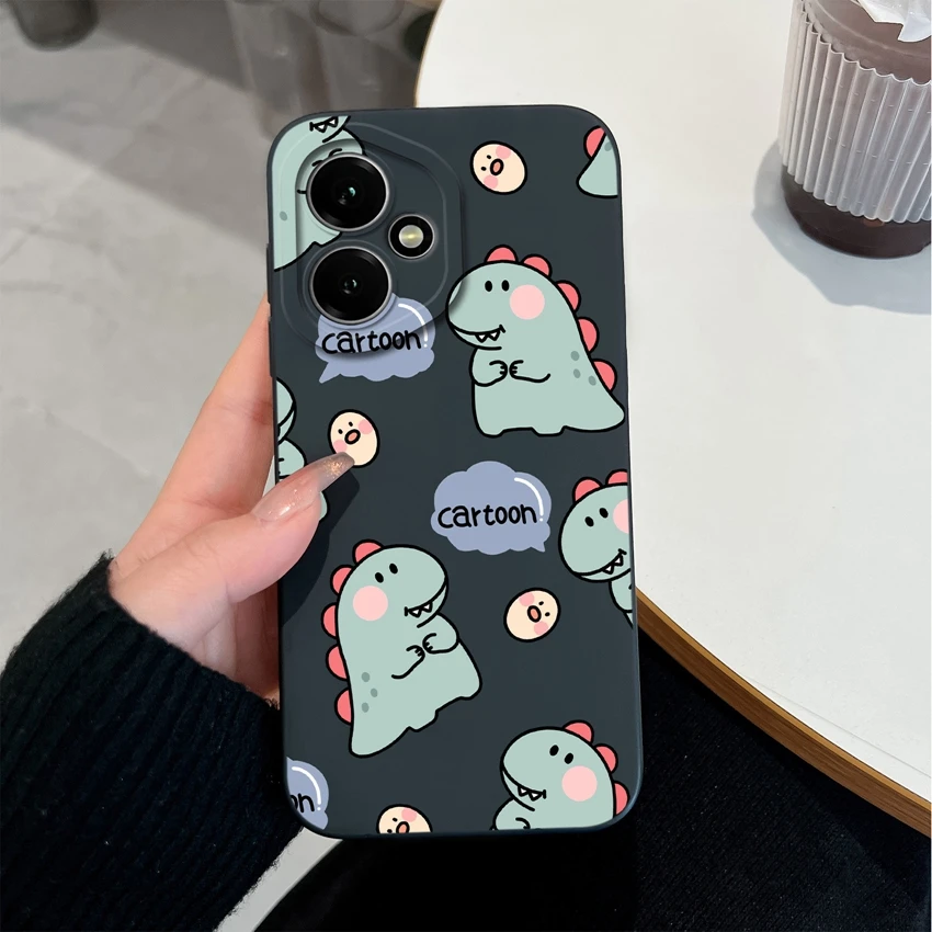 Fashionable Cool Girl Pattern Shockproof Phone Case with Smooth Liquid Silicone and Screen Protector
