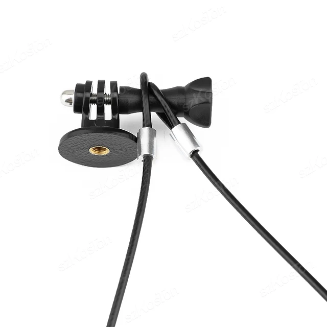 Lanière noire en acier inoxydable pour accessoires GoPro, 60CM, pour Go Pro 13 12 11 10 9 8 Insta360 X4 DJI OSMO Action 4, caméra 3