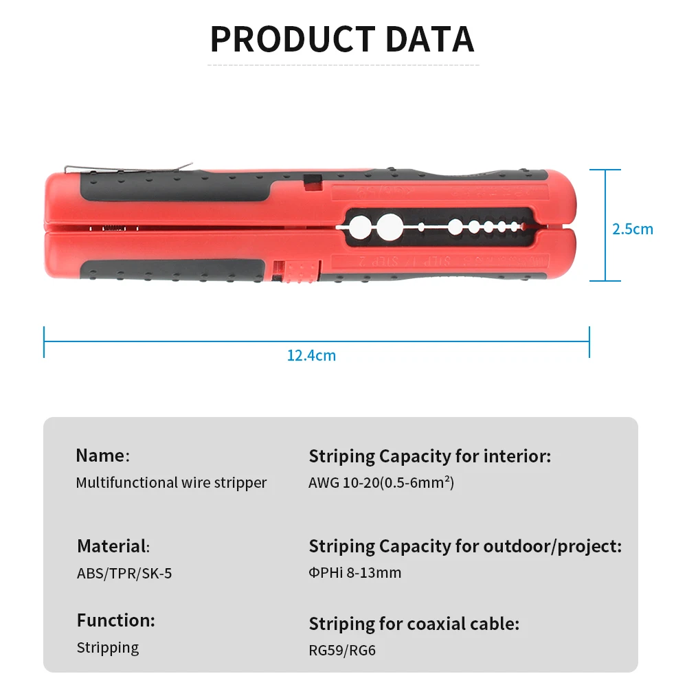 Description Picture 5 of itemRG59/RG6 Multifunctional Portable Pen Coaxial cable stripper wire stripper Handle tools Stripping Cutter Pliers Hardware TOOL