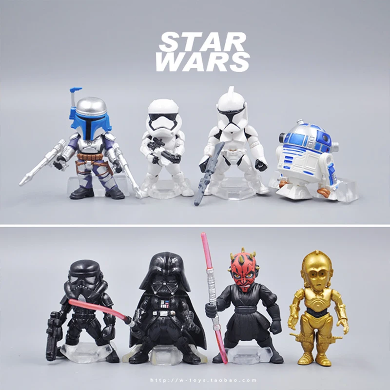 Spot Star Wars Lightsaber Robot Handmade Toy Figurine Model Handmade Periferiche White Soldier Movement Bounty Hunter Darth Moore