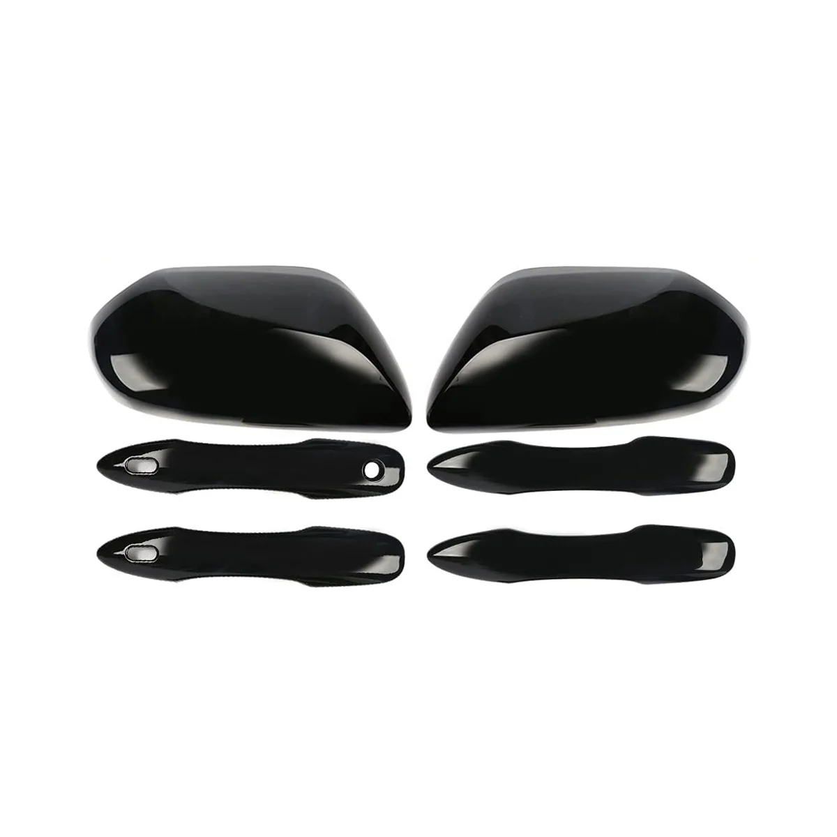 

Side Door Mirror Caps + Door Handle Covers Replace for 2018 2019 2020 2021 2022 2023 Accessories (Black)
