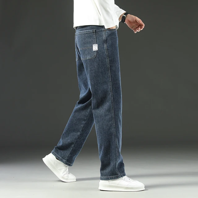 2025 New Y2K Autumn and Winter Baggy Jeans Men's Autumn and Winter Loose Straight Wide-leg Business Trousers Mens Clothing 1