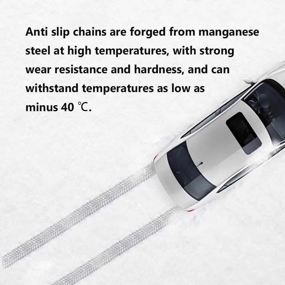Snow Chains, Snow Tire Chains for Car SUV Pickup Trucks, Adjustable Universal Emergency Thickening Anti-skid Traction Chains,Tir