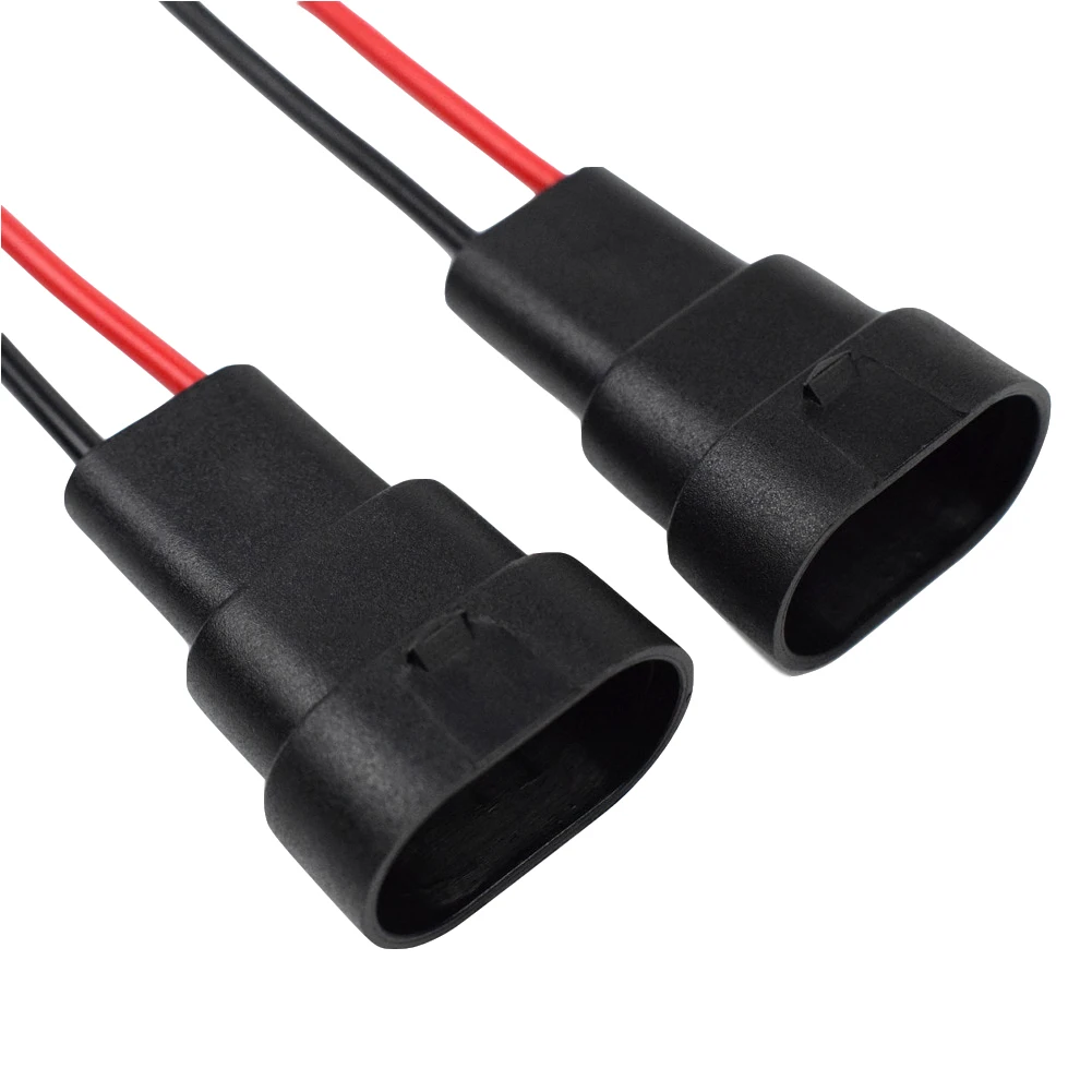 2pcs 9005 9006 HB4 Bulb Socket Car Headlight Fog Lamp Male Adapter Connector ABS and Copper Wire Line length 10 cm