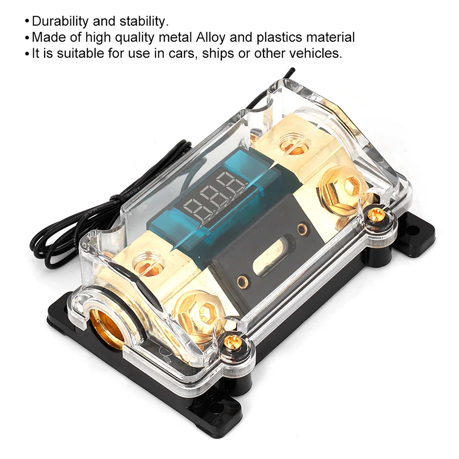 Car Audio Power Fuses Holder Stereo Distribution Block Box Digital Display(250A )
