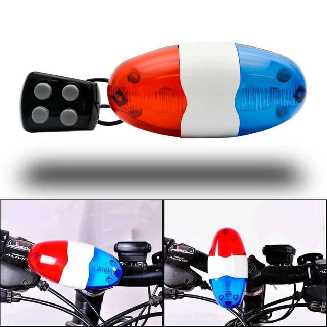 Kids Tech Bike LED Light - Police Sound Light Electronic Horn - Bicycle  Siren, 5 LED Light 4 Sounds Trumpet, Warning Safety Light, Waterproof  Bicycle Lights Accessories, (Batteries Not Included)