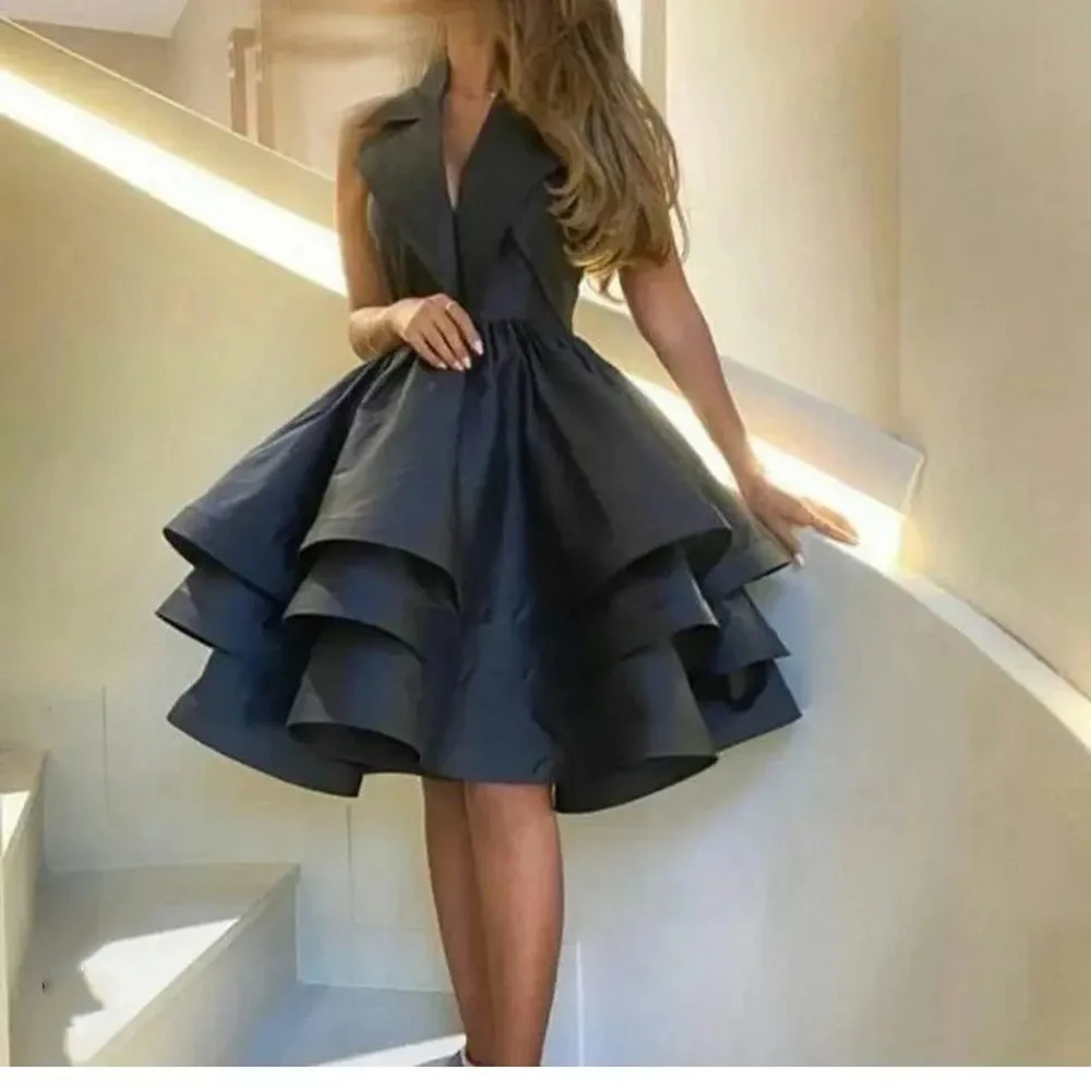 Brunch Ready Formal Mini Dress For Elegant Events 100 Percent Polyester No Stretch