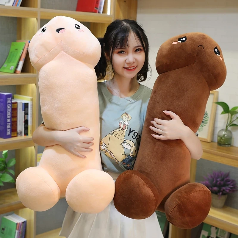 New 1pc Giant Long Pillow Lifelike Penis Plush Toy Stuffed Dick Trick Doll Real-life Penis Plush Pillow Sexy Toy Gift For Lovers