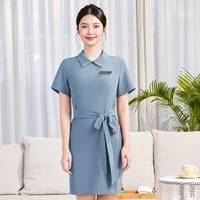 Vêtements de travail pour femmes, costume de serveur d'hôtel, Salon de beauté, Spa, Massage, café des ongles, bain de pieds Sexy, Sauna, technicien, jupe globale, uniforme 4