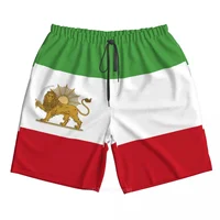 2023 Summer Polyester IRAN Lion With Sun Country Flag 3D Printed Men's Board Shorts Beach Pocket Running Summer Pants 1