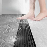 สีดํา 304 สแตนเลสสตีลยาวแถบท่อระบายน้ําห้องน้ําท่อระบายน้ําทองแดง Core Anti-กลิ่นระบายน้ํา 20-100 ซม. 2