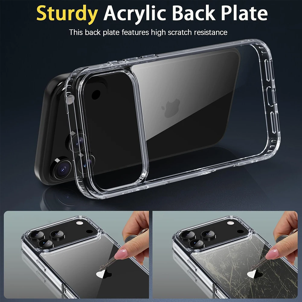 Durable Shockproof Hybrid Case with Clear Acrylic Design