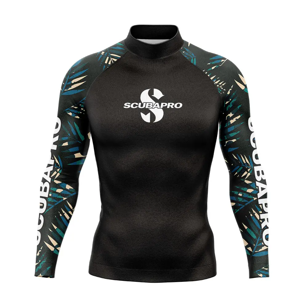 Men's Surfing Diving Suit UV Protection Rash Guards Long Sleeve Surf Shirts Basic Skinsuit Swimming Tight Gym Clothes Rashguard