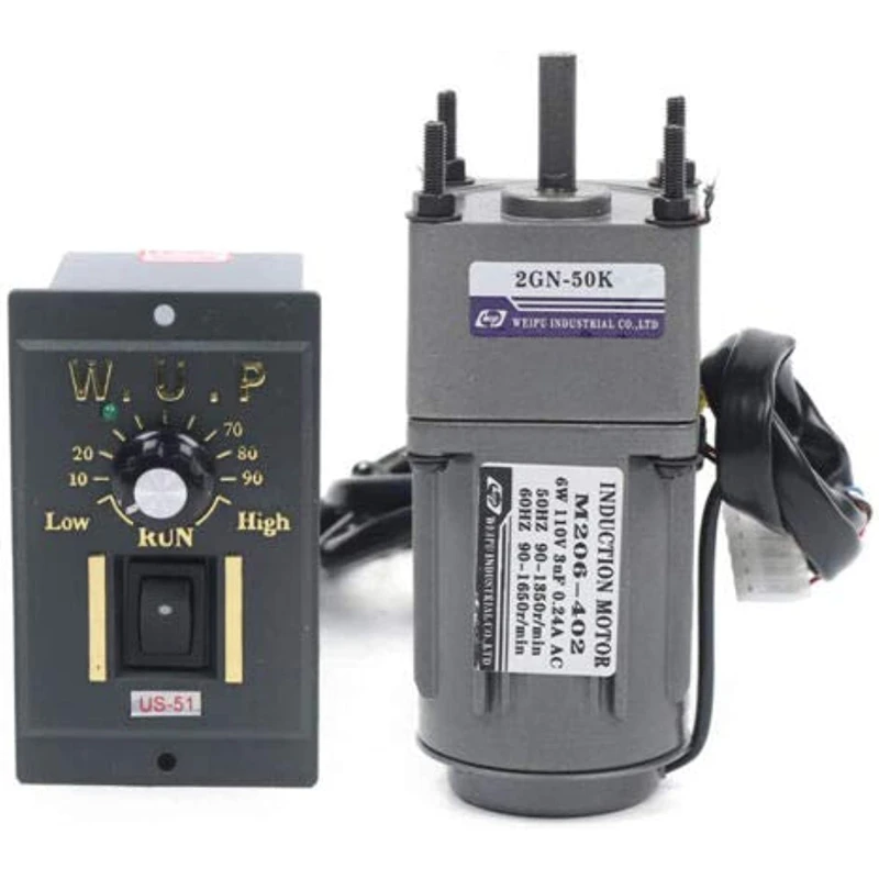Motor 2ik6gn-c 2gn15k do Redutor da Engrenagem da C.a. de 6w 220v 6.9rpm415rpm com Motor Monofásico Ajustável do Regulador de Velocidade cw Ccw