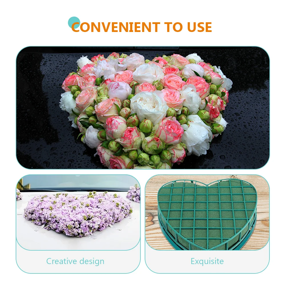 Flower Foam Blocks Open Heart Shaped Base Floral Foam Cage Flower Holder  for Artificial Flowers or Plants Wedding Car - AliExpress