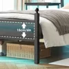 Double Bed Rack with Charging Station, Metal Bed Rack with Ports and Sockets, Double Bed Rack with Storage Space 5