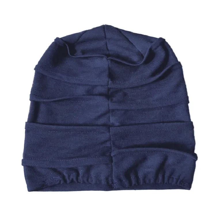New Women Slouch Beanie Chemo Cap Solid Color Bonnet Inner Hijabs Cap Muslim Head Wraps Femme Wrap Head Elastic Turban Hat