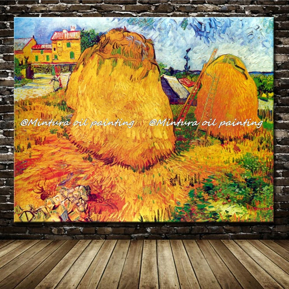 

Haystacks In Provence Of Vincent Van Gogh HandMade Reproduction Oil Paintings on Canvas,Wall Art,for Living Room,Home Decoration