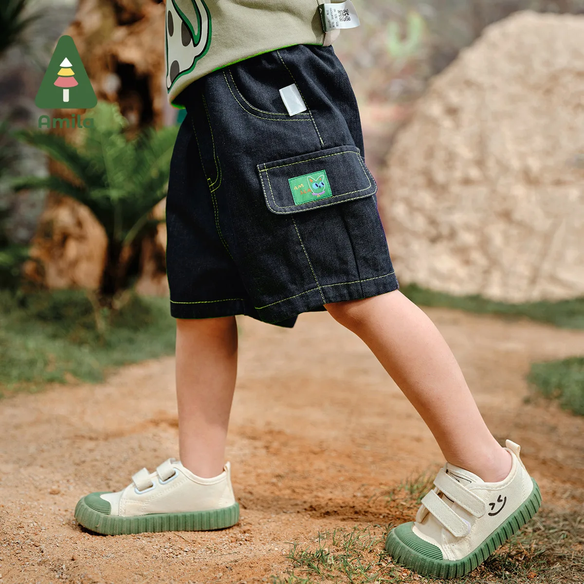 Amila Summer New Boys Bottom Cargo Style Fashion Sports Breathable Shorts Children's Clothing 0-6Y