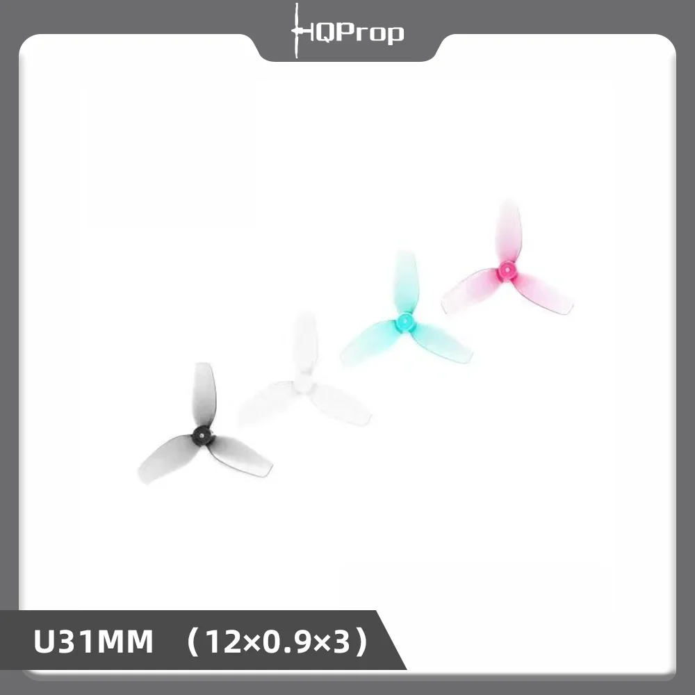4pairs HQprop 1.2inch Three Blades Propeller Ultralight 1.2x0.9x3(31MM)-1MM Positive Negative Props for RC FPV Drone Spare Parts