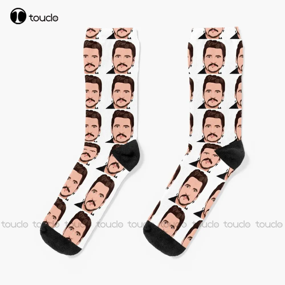 

Pedro Pascal Pretty Face Socks Hiking Socks Personalized Custom Unisex Adult Teen Youth Socks Custom Gift 360° Digital Print