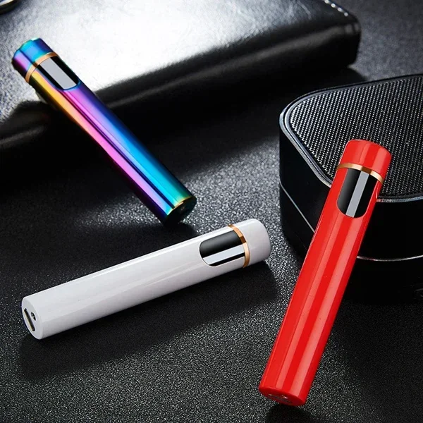 Mini Cylindrical Strip Electronic Tungsten Wire Lighter USB Rechargeable Flameless Lighters Smart Fingerprint Ignition for Gift 5