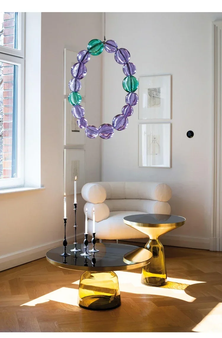Description Picture 5 of itemNordic Designer Coffee Tables Round Glass Living Room Hospitality Side Table Transparent Unique Mesa De Centro Bedroom Furniture