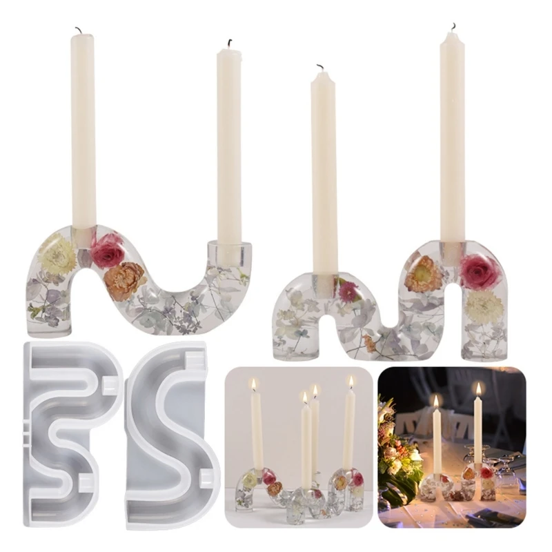 

DIY Candlestick Epoxy Resin Casting Mould Arch Candleholders Silicone Mold
