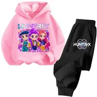 2025 new children's cotton Korean Wave Demon Hunter printed fashion casual movie cartoon boys and girls sweatshirt set