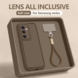 Durable Soft TPU Lanyard Phone Case with Enhanced Protection for Galaxy S23+ (Coffee)