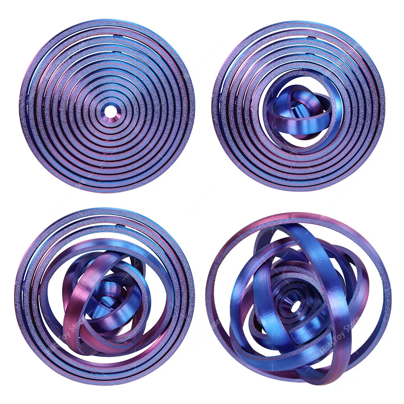 3D Printed Rotating Ball Toy O-Shaped Universal Gyro Spinner Stress Relief
