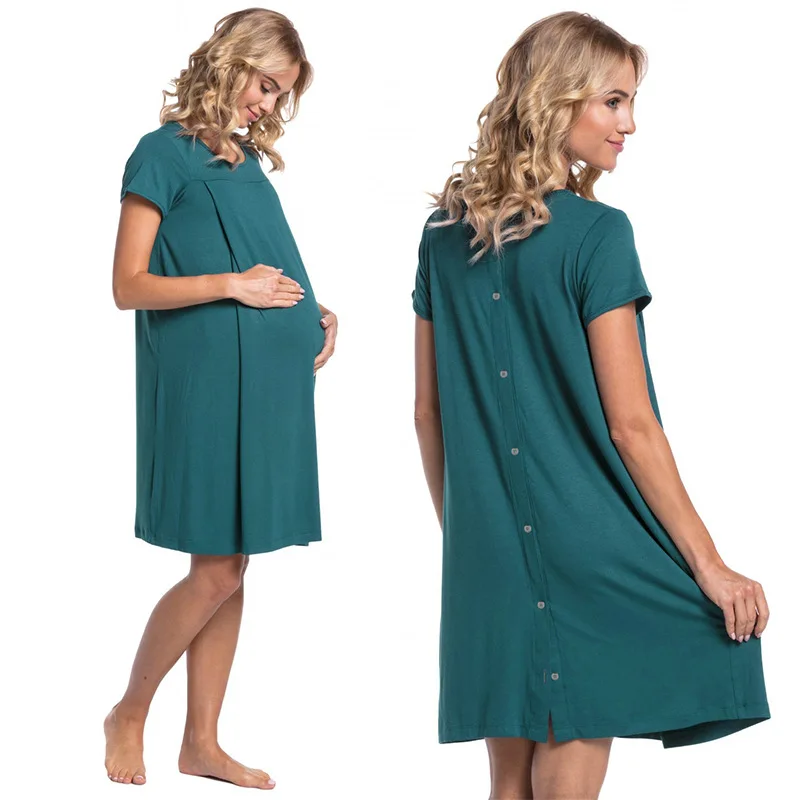 Short Sleeve Double Sides Hidden Opening Pregnant Woman Delivery Hospital Nursing Gown 6 S23294f551937461fb37bc8199f1982a8Z