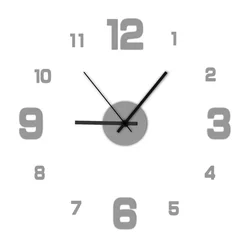 Modern Frameless DIY Silent Wall Clock (Silvery)