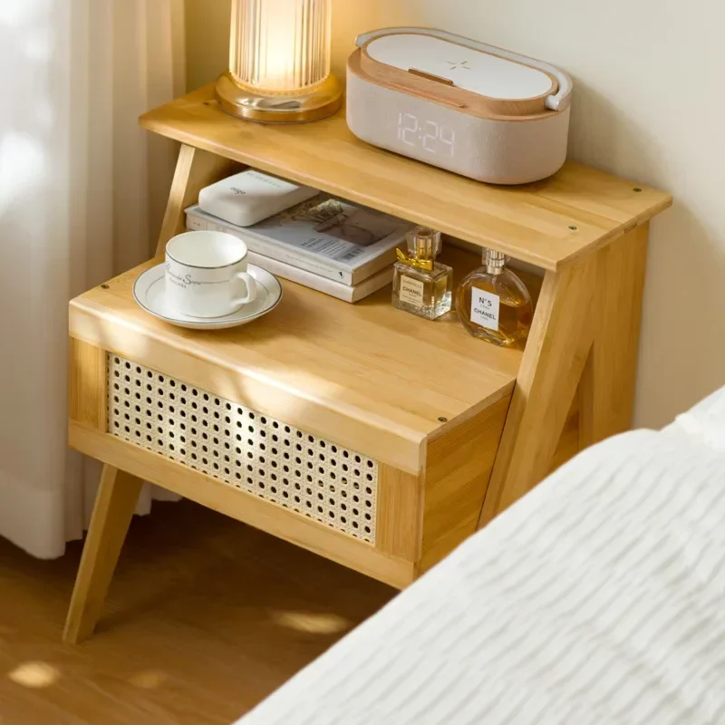 Chic Modern Nightstand Sleek Double Bed End Storage Stylish Wooden Chest of Drawers Contemporary Bedroom Solution