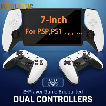 Console di Gioco Portatile HC8000 da 7 Pollici per PSP PS1, Console Retro con 64G, Joystick Arcade P5 con Doppio Controller