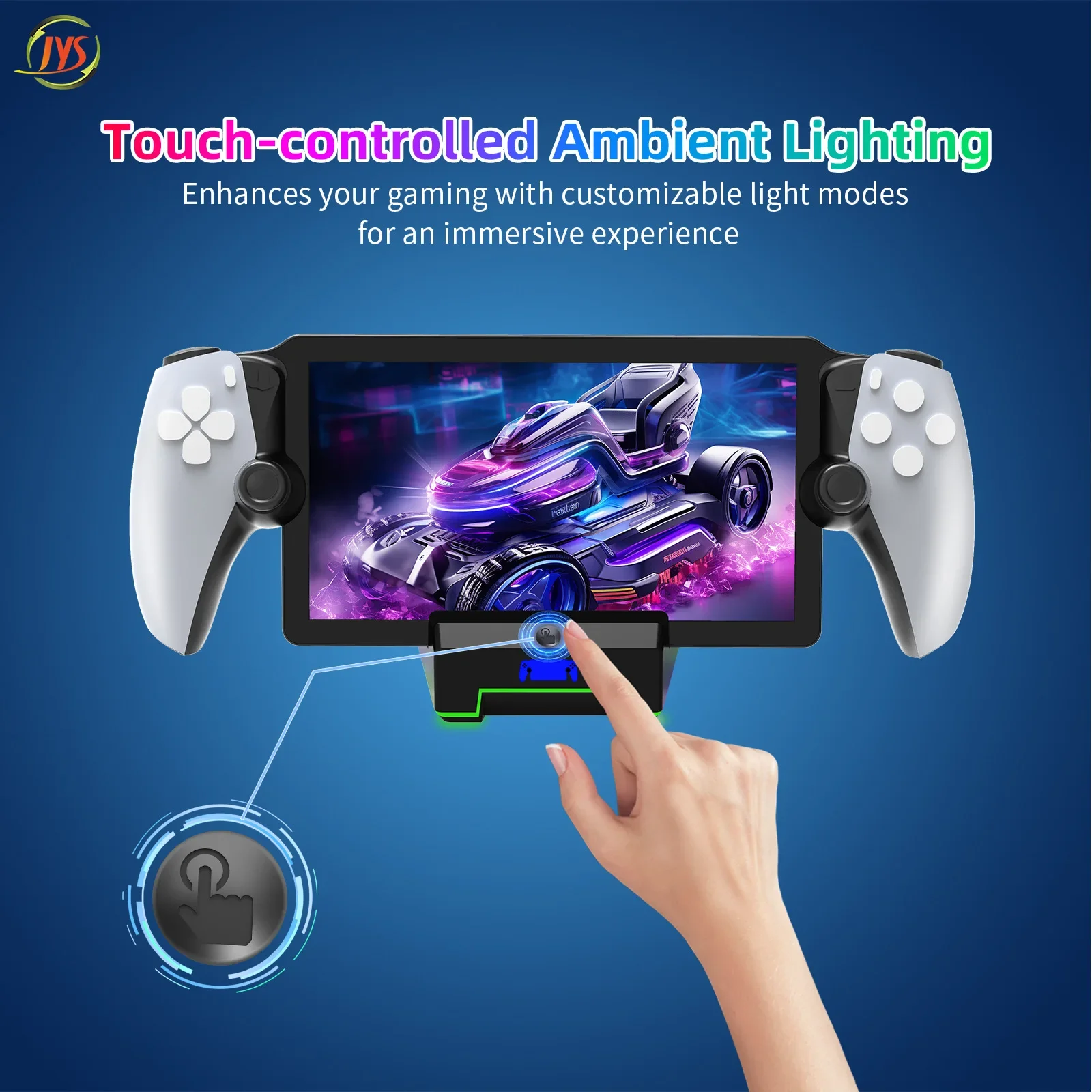 NEW JYS-P5202 For PS5 Portal Streaming handheld magnetic charging dock gaming handheld charger stand with colorful lights