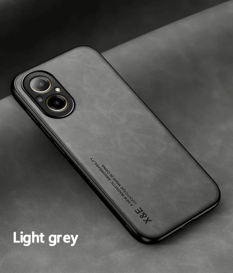 Luxury Leather Phone Case with Metal Plate