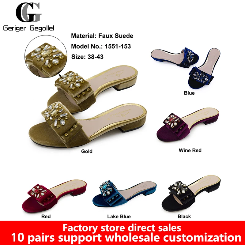 2023 fashion African Kenya diamondencrusted slippers Italian top