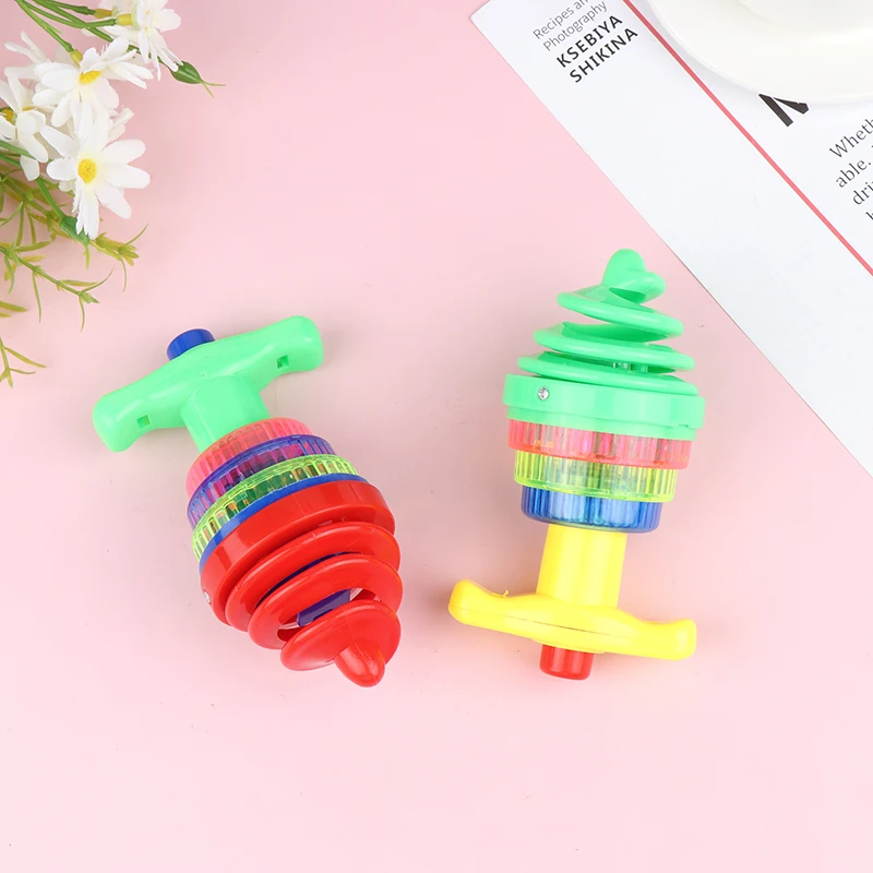 Kids Top Gyro Battery Flashing Toys Luminous Colorful Rotating Launcher With Random Color