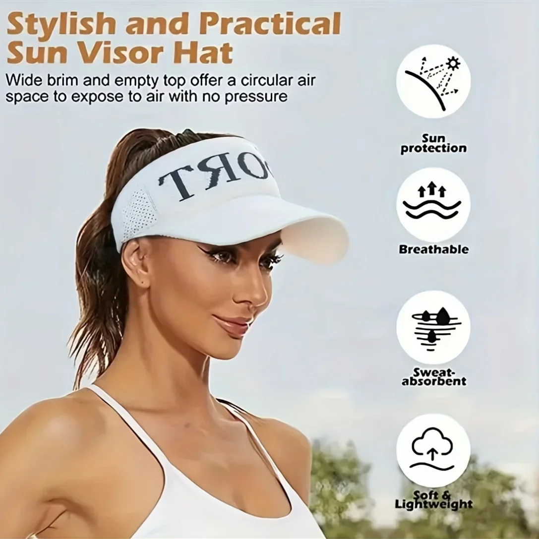 Summer  Empty Top Sport Cap Brim UV Protection Knitted hat Breathable Sun Outdoor Hat Korean Fashion Sunshade