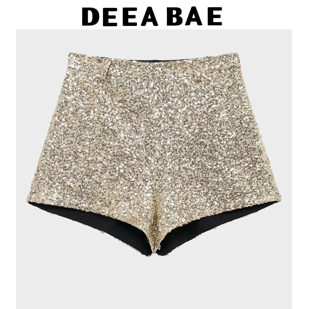 DEEABAE-Short coréen Dongdaemun, haut de gamme, tempérament, sexy, paillettes, mi-audio, décontracté, all-match, 2025 - AliExpress