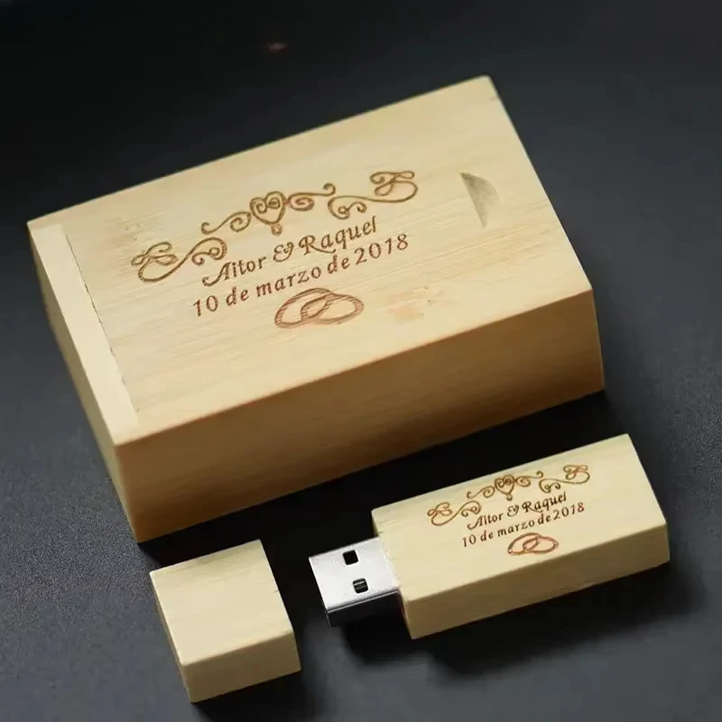 새로운 나무 창조적 인 USB 플래시 드라이브 64 기가 바이트 무료 사용자 정의 로고 Pendrive 32 기가 바이트 사진 메모리 스틱 16 기가 바이트 U 디스크 결혼 선물 8 기가 바이트