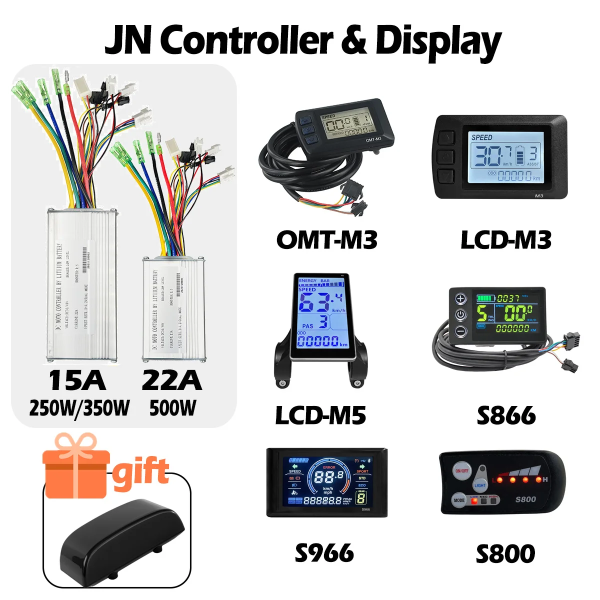 Brushless Electric Bike JN Controller LED-S800 Screen 36V 48V LCD M3 S866 S966 M5 OMT-M3 Control Panel Display For Ebike SM Plug