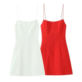 Mini abito bianco elastico a vento con nodo a farfalla Abito da donna senza maniche in vita impero nuovo stile senza schienale