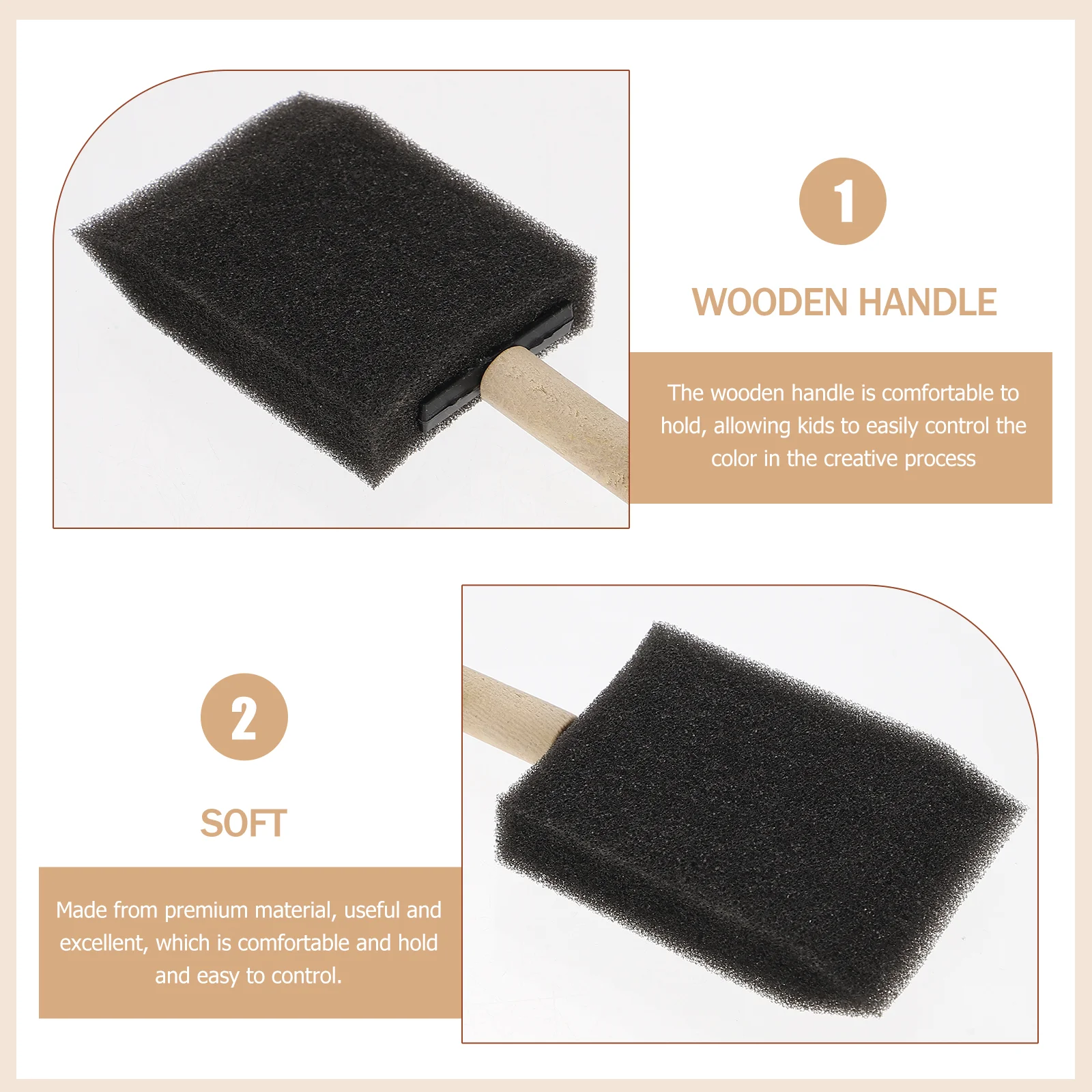 어린이 그림 스폰지 낙서 도구, 낙서 브러시, 그림용 어린이 브러시, 16 개